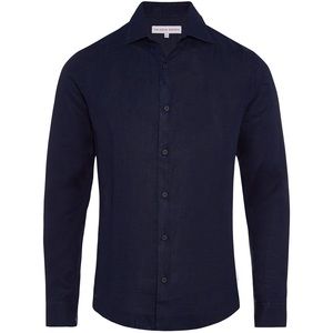 Orlebar Brown Cutaway Collar Linen Shirt